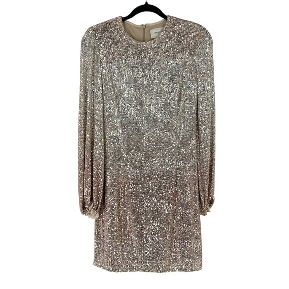 NWT BHLDN Anthropologie Carys Ombre Sequin Long Sleeve Mini Dress - Picture 3 of 12